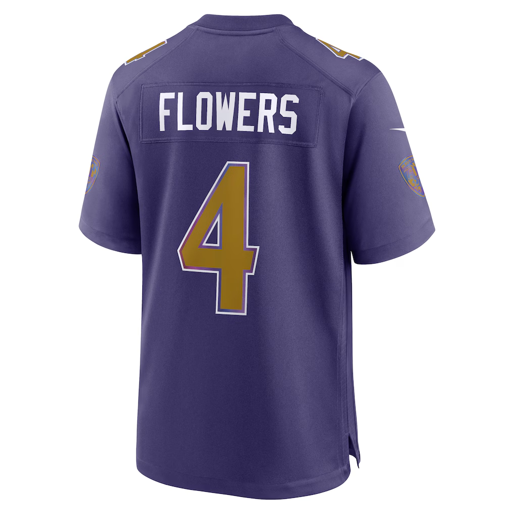 Kieara B.Ravens #4 Zay Flowers Purple Alternate Game Stitched Jerseys