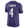 Kieara B.Ravens #4 Zay Flowers Purple Team Vapor F.U.S.E. Stitched Limited Jerseys