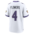 Kieara B.Ravens #4 Zay Flowers White Game Stitched Jerseys