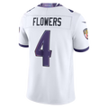 Kieara B.Ravens #4 Zay Flowers White Vapor F.U.S.E. Stitched Limited Jerseys