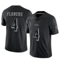 Kieara B.Ravens #4 Zay Flowers Player Black REFLECTIVE Limited Stitched Jerseys