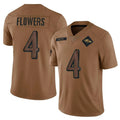 Kieara B.Ravens #4 Zay Flowers Player Brown Salute To Service Limited Stitched Jerseys
