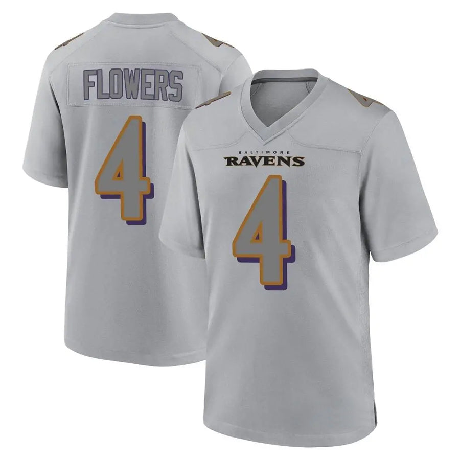 Kieara B.Ravens #4 Zay Flowers Player Color Rush Vapor Untouchable Gray Stitched Jerseys