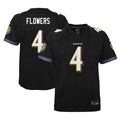 Kieara B.Ravens #4 Zay Flowers Player Fashion Black Game Stitched Jerseys