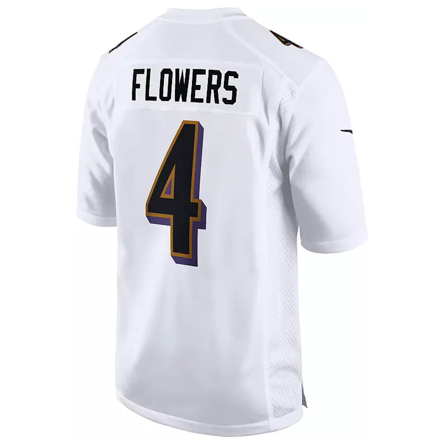 Kieara B.Ravens #4 Zay Flowers Player Fashion White Game Stitched Jerseys