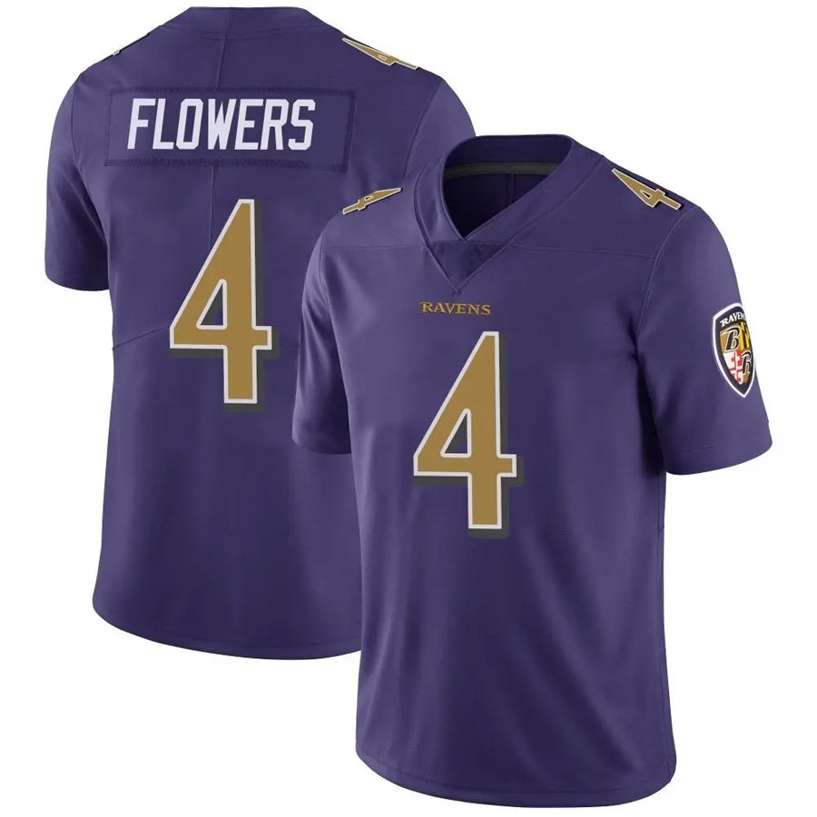 Kieara B.Ravens #4 Zay Flowers Player Limited Purple Color Rush Vapor Untouchable Stitched Jerseys