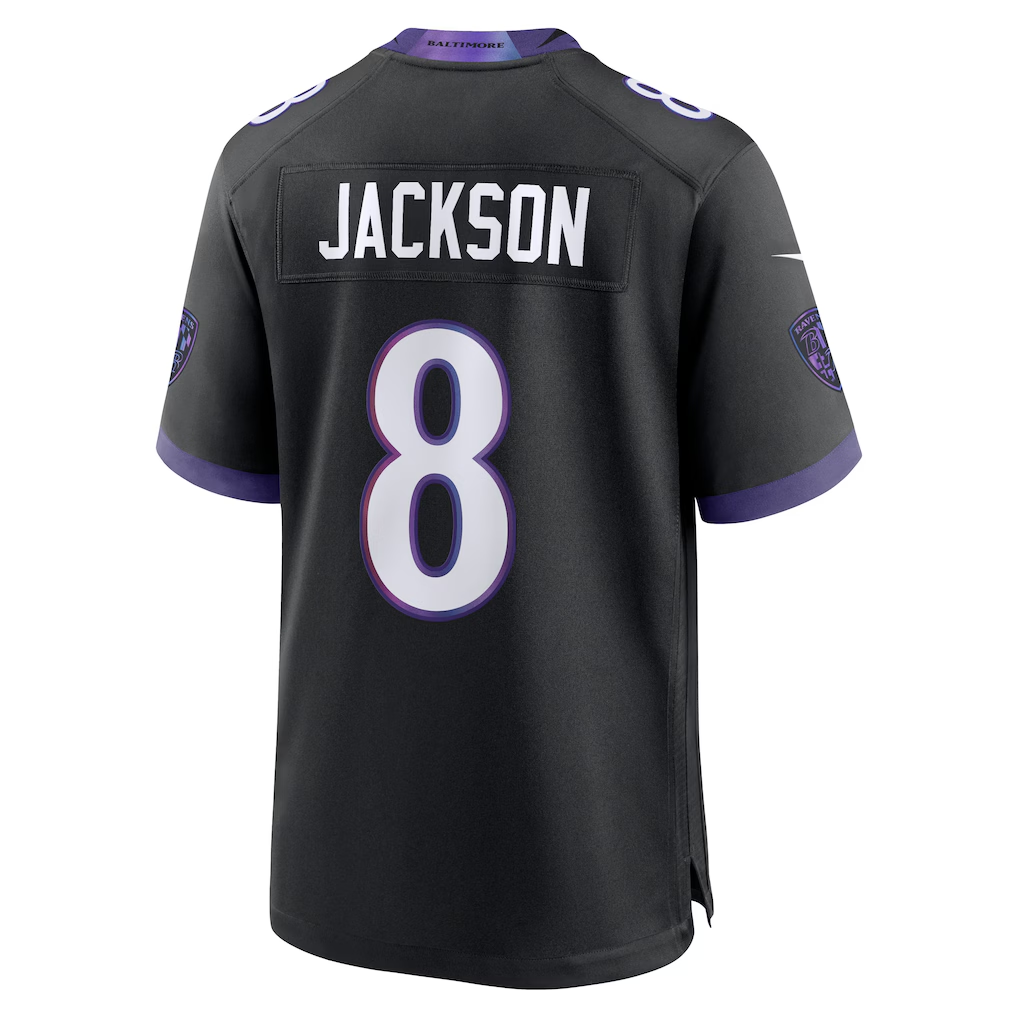 Kieara B.Ravens #8 Lamar Jackson Black Alternate Game Stitched Jerseys