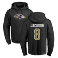 Kieara B.Ravens #8 Lamar Jackson Player Black Pullover Hoodie Stitched Jerseys