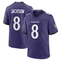 Kieara B.Ravens #8 Lamar Jackson Player Purple Home Game Stitched Jerseys