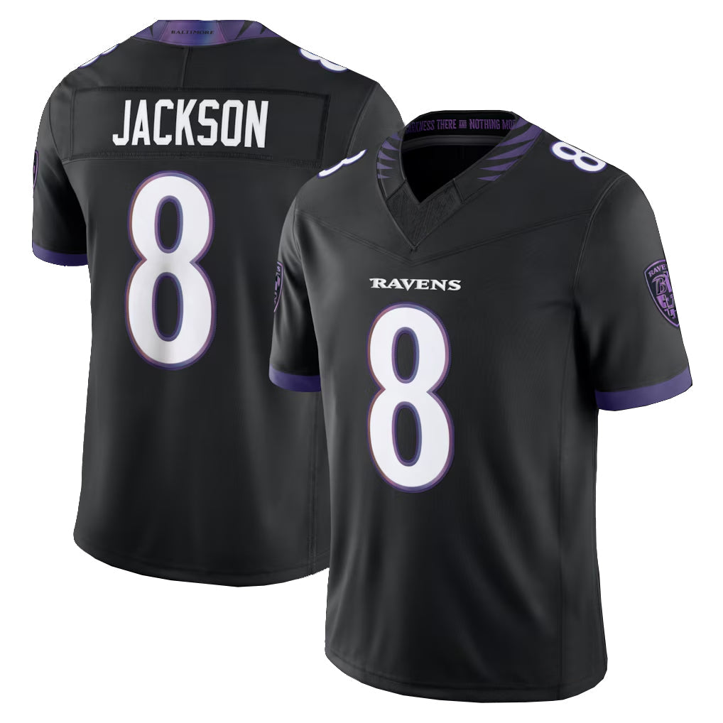 Kieara B.Ravens #8 Lamar Jackson Player Black Limited Elite Home Game Stitched Jerseys