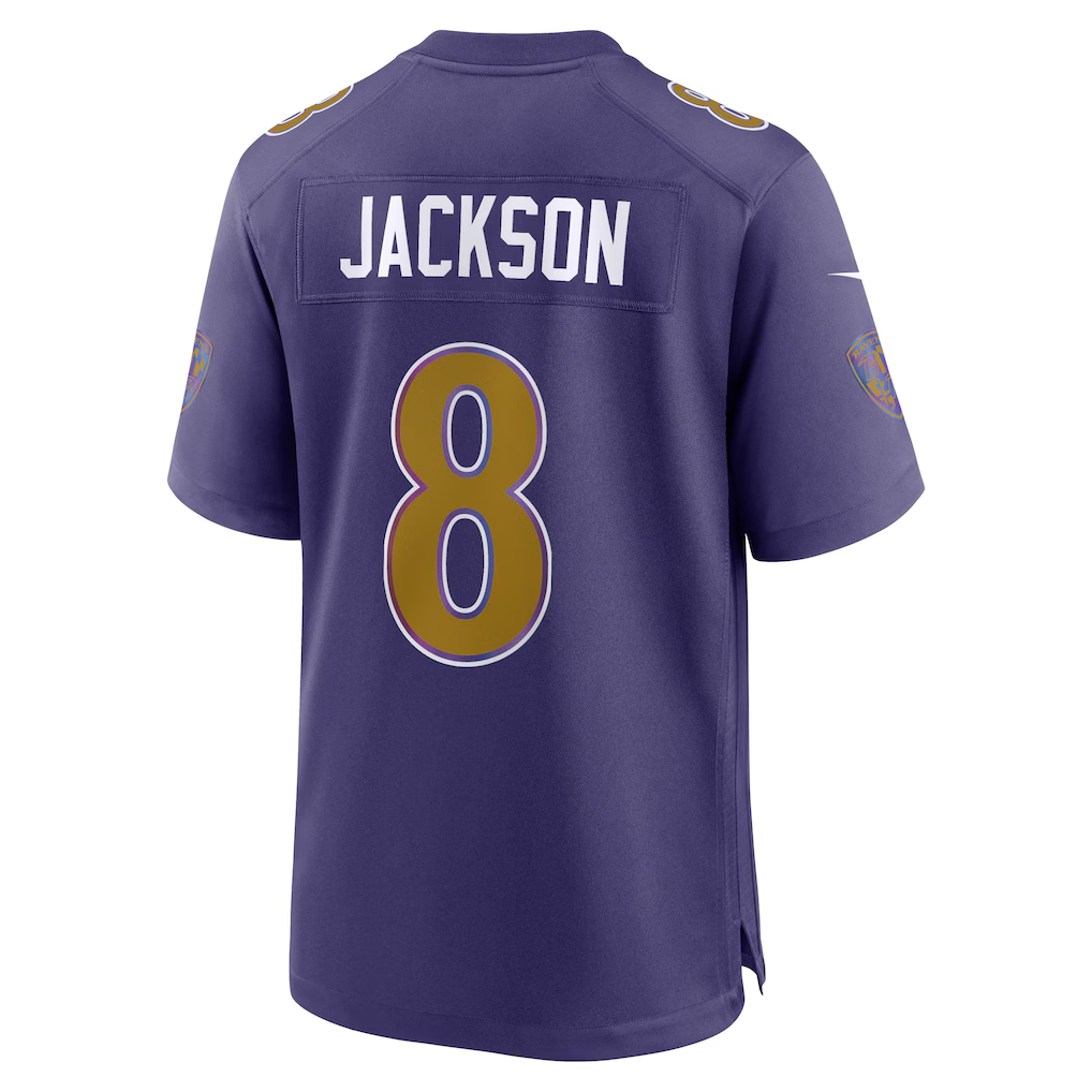 Kieara B.Ravens #8 Lamar Jackson Purple Alternate Game Stitched Jerseys