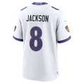 Kieara B.Ravens #8 Lamar Jackson White Game Stitched Jerseys