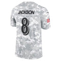 Kieara B.Ravens #8 Lamar Jackson Player Arctic Camo Salute to Service Limited  Stitched Jerseys