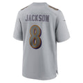 Kieara B.Ravens #8 Lamar Jackson Player Gray Replica Limited  Stitched Jerseys