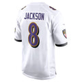 Kieara B.Ravens #8 Lamar Jackson Player White Game Stitched Jerseys