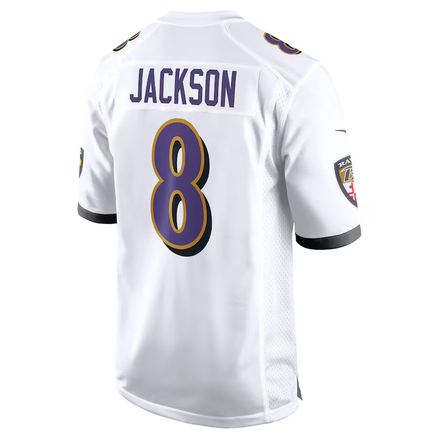 Kieara B.Ravens #8 Lamar Jackson Player White Game Stitched Jerseys