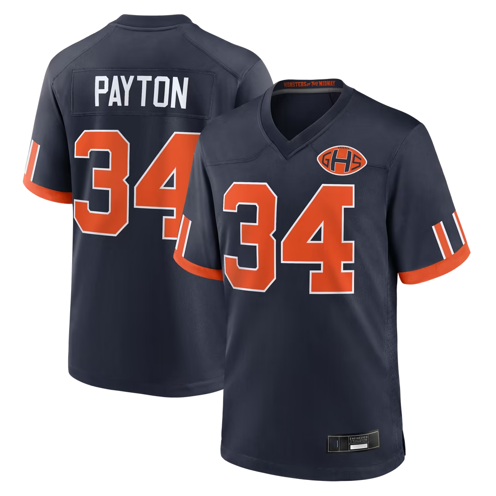 Kieara C.Bears #34 Walter Payton Navy 2026 Rivalries Collection Game Stitched Jerseys