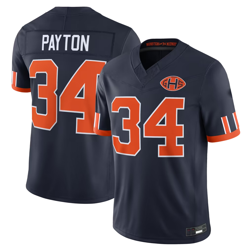 Kieara C.Bears #34 Walter Payton Navy 2026 Rivalries Collection Limited Stitched Jerseys