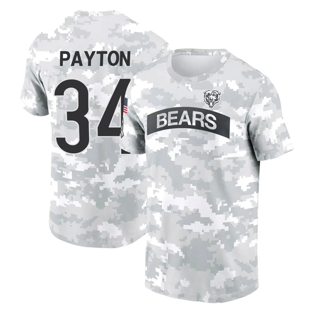 Kieara C.Bears #34 Walter Payton Player Arctic Camo Salute to Service Performance T-Shirt Limited Stitched Jerseys