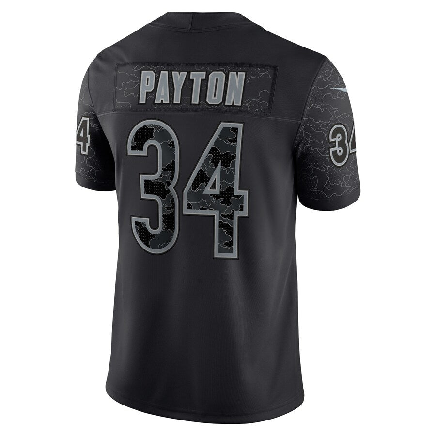 Kieara C.Bears #34 Walter Payton Player Black RFLCTV Limited Game Stitched Jerseys