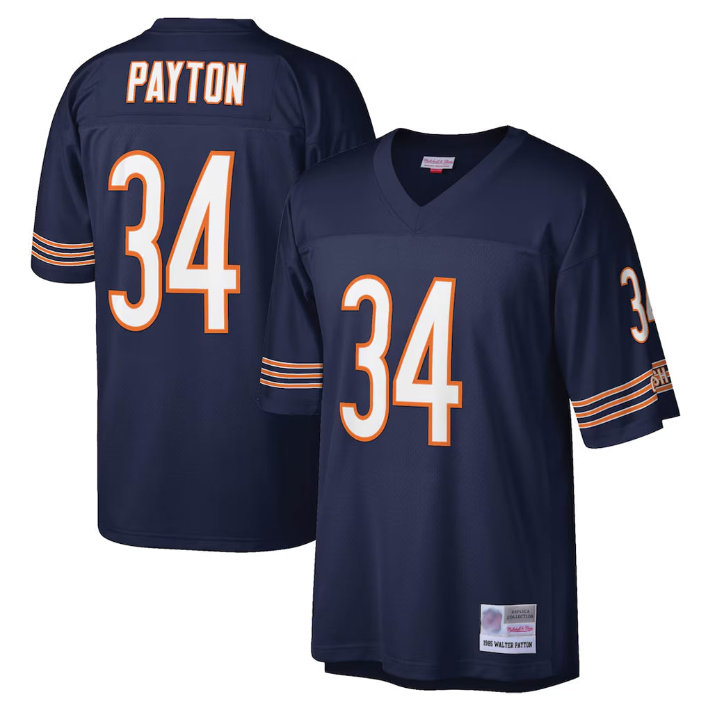 Kieara C.Bears #34 Walter Payton Player Navy Mitchell & Ness Legacy Replica Stitched Jerseys