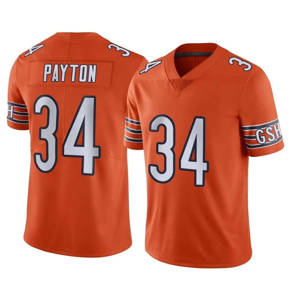 Kieara C.Bears #34 Walter Payton Player Orange Alternate Vapor Limited Home Game Stitched Jerseys
