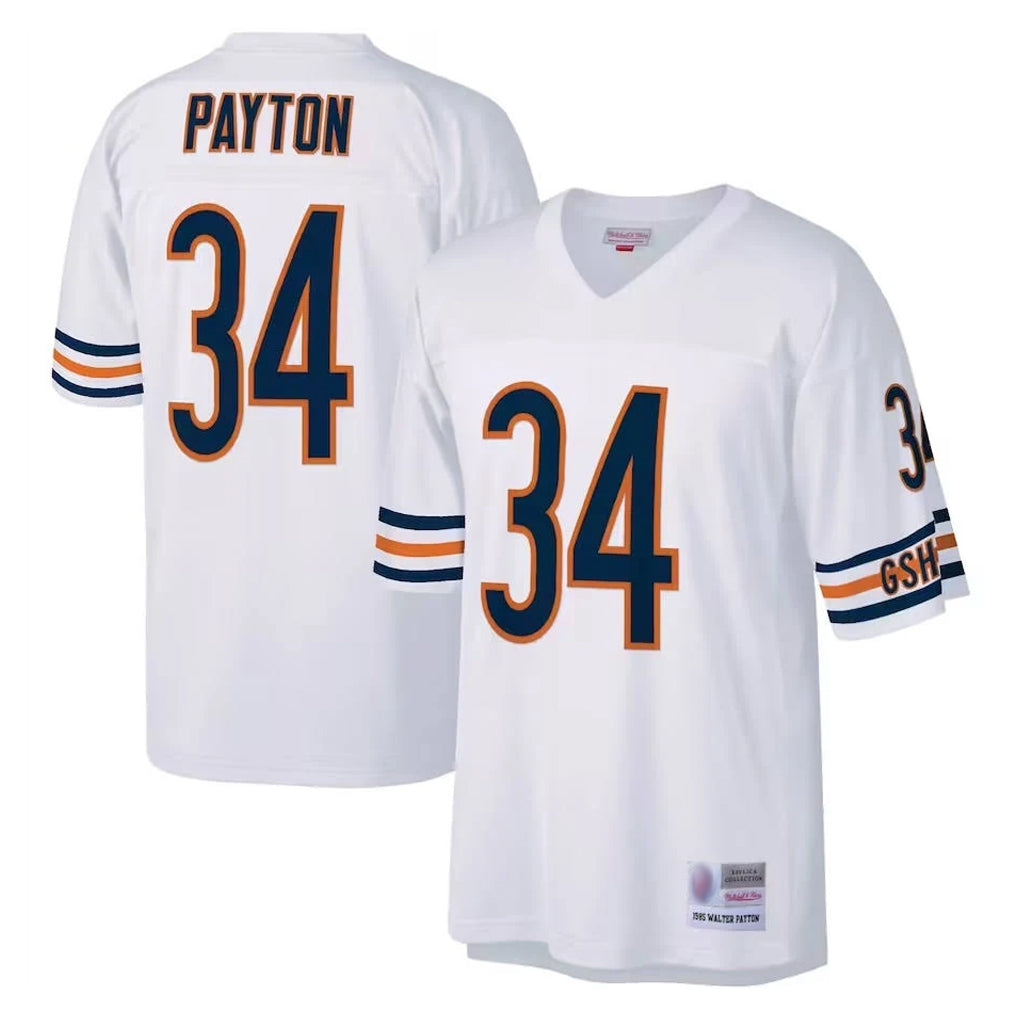 Kieara C.Bears #34 Walter Payton Player White 1985 Walter Payton Mitchell & Ness Throwback Retired Stitched Jerseys