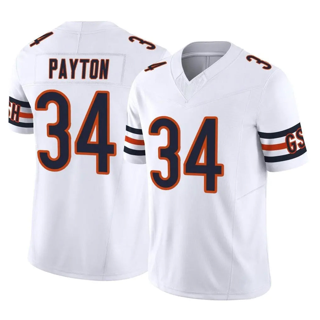 Kieara C.Bears #34 Walter Payton Player White Vapor F.U.S.E. Limited Home Game Stitched Jerseys