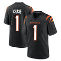 Kieara C.Bengals #1 Ja'Marr Chase Player Black Home Game Stitched Jerseys