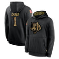 Kieara C.Bengals #1 Ja'Marr Chase Player Black Salute to Service Pullover Hoodies Limited Stitched Jerseys