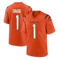 Kieara C.Bengals #1 Ja'Marr Chase Player Orange Home Game Stitched Jerseys