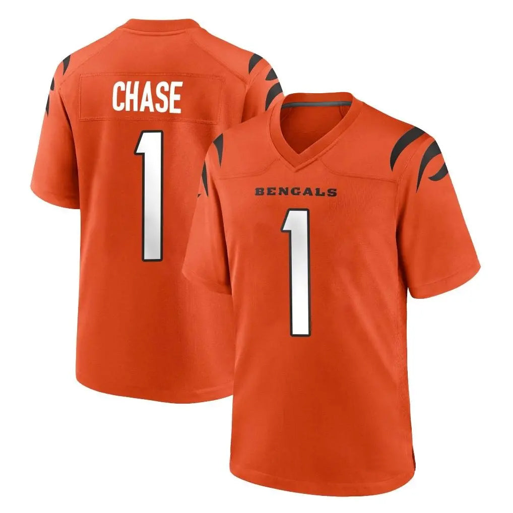 Kieara C.Bengals #1 Ja'Marr Chase Player Orange Home Game Stitched Jerseys