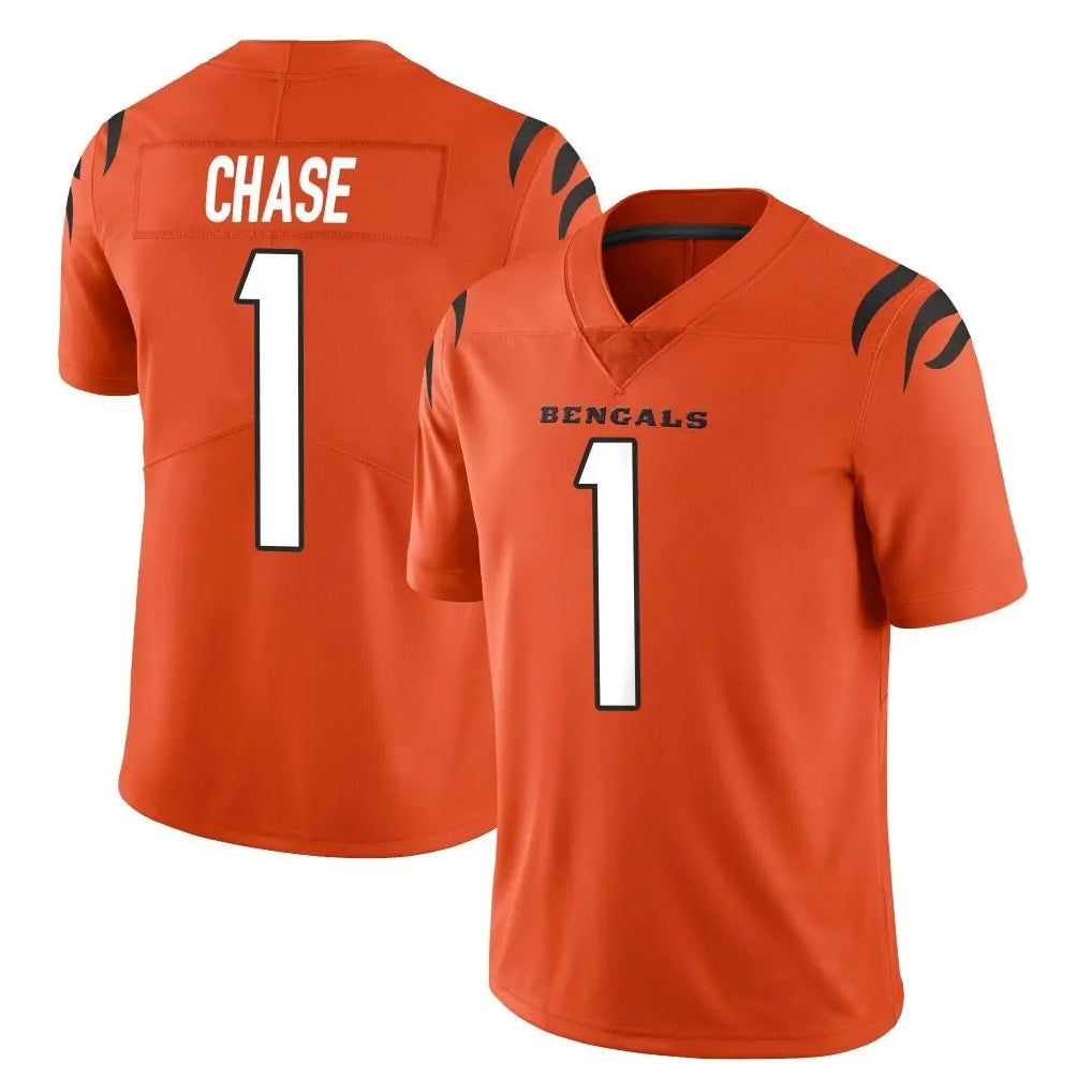 Kieara C.Bengals #1 Ja'Marr Chase Player Orange Vapor Untouchable Limited Home Game Stitched Jerseys