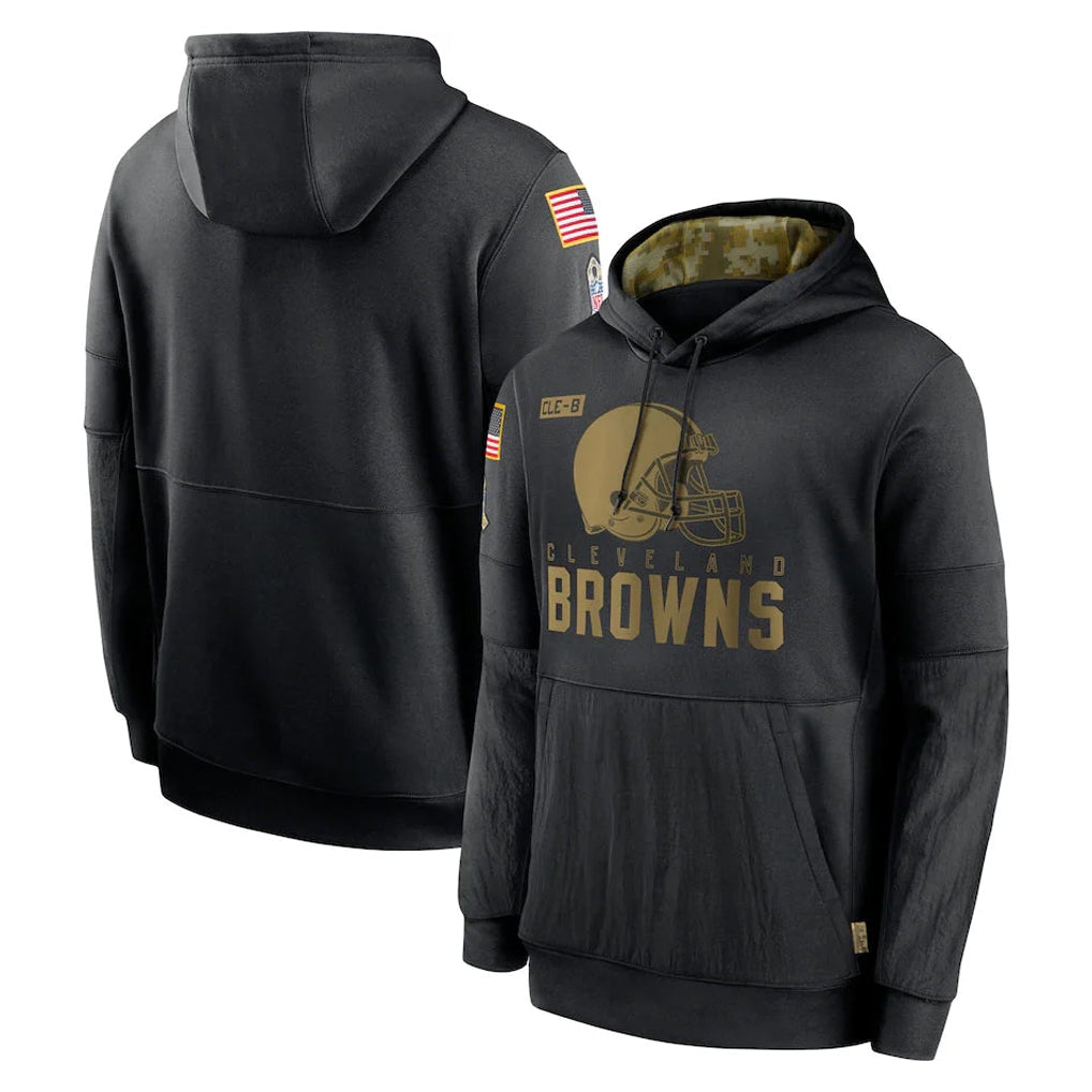 Kieara C.Browns Black Salute to Service Pullover Hoodies Limited Blank Player Stitched Jerseys