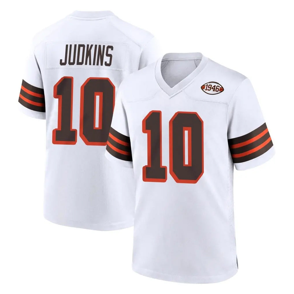 Kieara C.Browns #10 Quinshon Judkins Player White Alternate Home Game Stitched Jerseys
