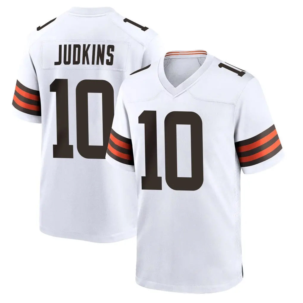 Kieara C.Browns #10 Quinshon Judkins Player White Home Game Stitched Jerseys