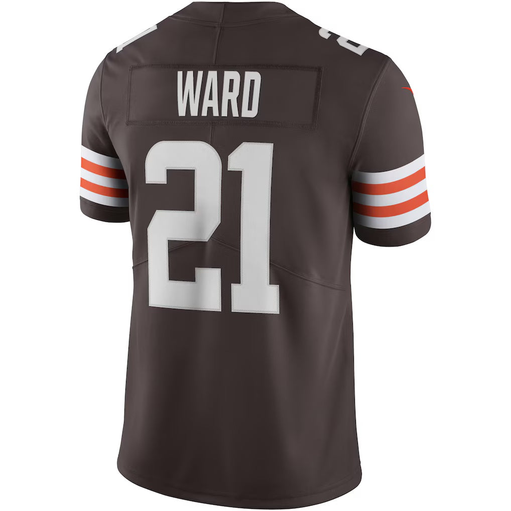 Kieara C.Browns #21 Denzel Ward Brown Vapor Limited Stitched Jerseys