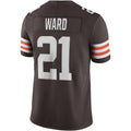Kieara C.Browns #21 Denzel Ward Brown Vapor Limited Stitched Jerseys