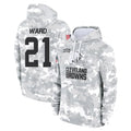 Kieara C.Browns #21 Denzel Ward Player Arctic Camo Salute to Service Hoodies Limited Game Stitched Jerseys