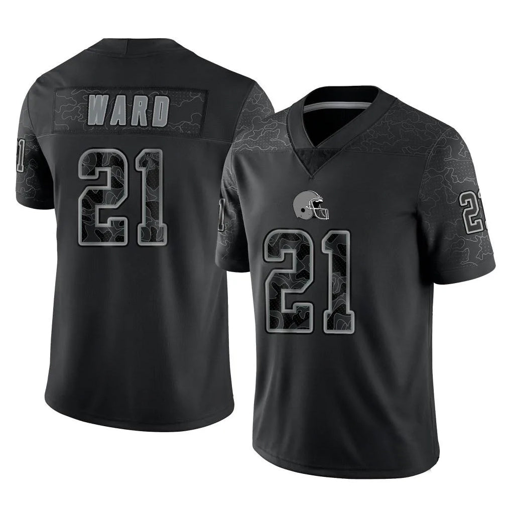 Kieara C.Browns #21 Denzel Ward Player Black RFLCTV Limited Football Jerseys