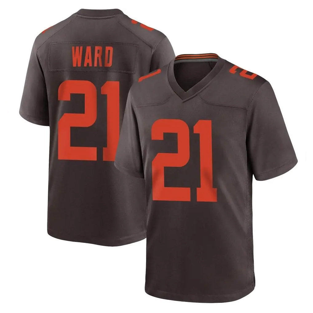Kieara C.Browns #21 Denzel Ward Player Brown Alternate Home Game Stitched Jerseys