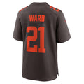 Kieara C.Browns #21 Denzel Ward Player Brown Game Football Jerseys