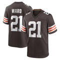 Kieara C.Browns #21 Denzel Ward Player Brown Home Game Football Jerseys