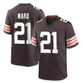 Kieara C.Browns #21 Denzel Ward Player Brown Home Game Stitched Jerseys