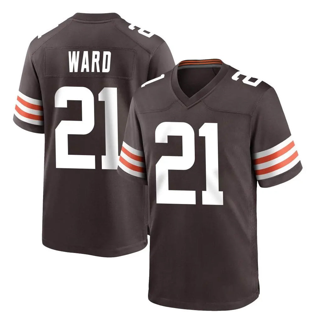 Kieara C.Browns #21 Denzel Ward Player Brown Home Game Stitched Jerseys