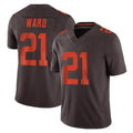 Kieara C.Browns #21 Denzel Ward Player Brown Limited Vapor F.U.S.E. Alternate Game Stitched Jerseys