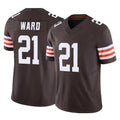 Kieara C.Browns #21 Denzel Ward Player Brown Vapor F.U.S.E. Limited Home Game Stitched Jerseys
