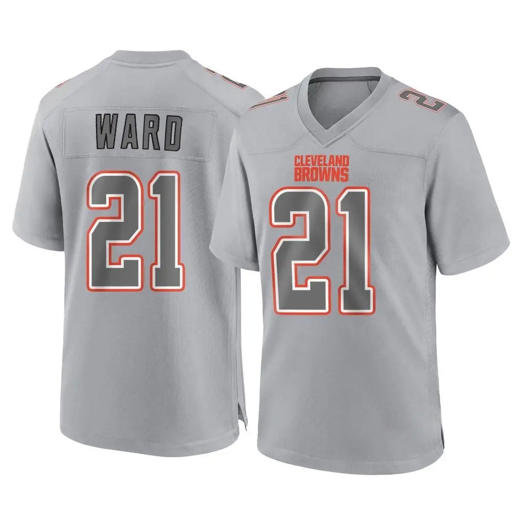 Kieara C.Browns #21 Denzel Ward Player Gray Atmosphere Fashion Game Stitched Jerseys