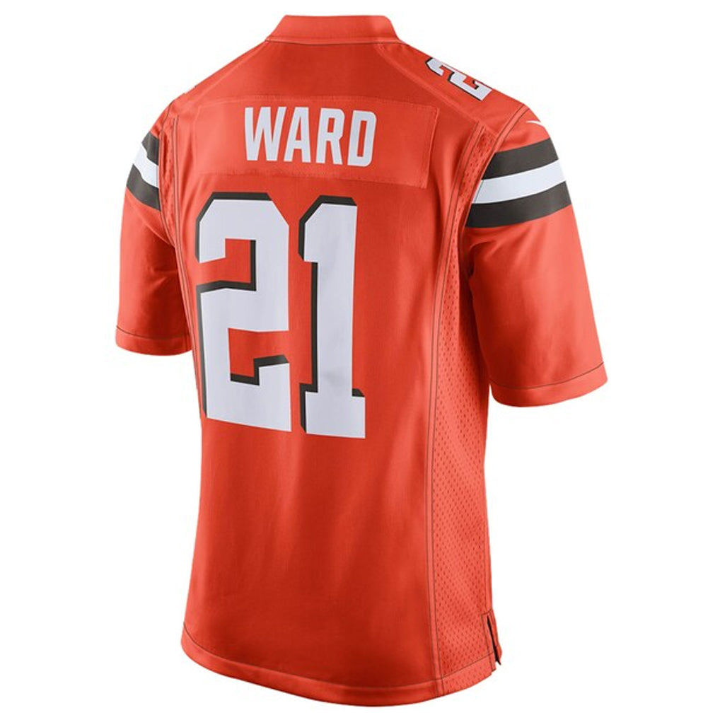 Kieara C.Browns #21 Denzel Ward Player Orange Vapor Limited Football Jerseys