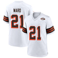 Kieara C.Browns #21 Denzel Ward Player White 1946 Collection Alternate Football Jerseys